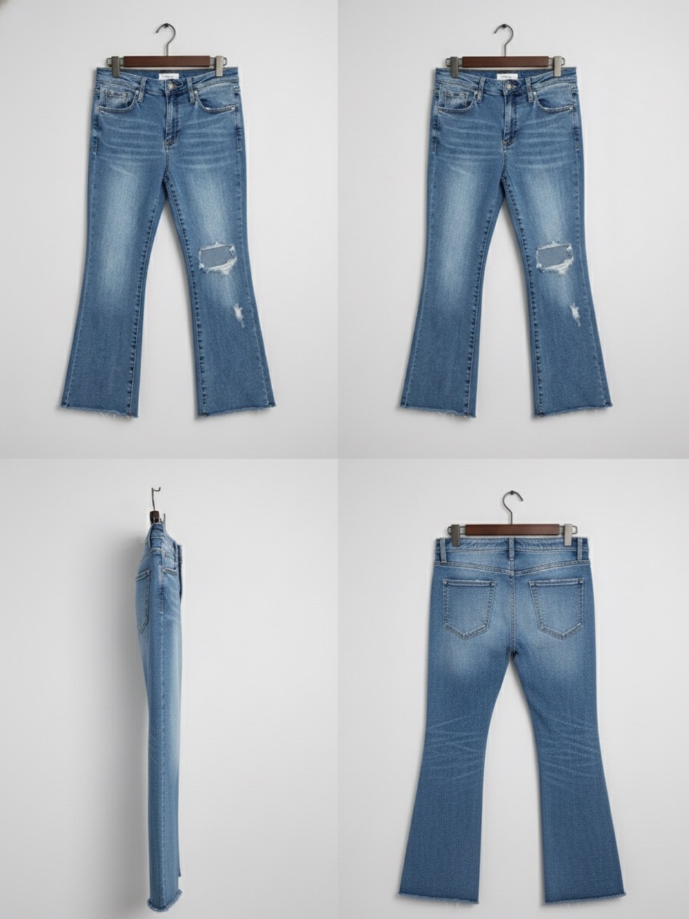 Vervet by Flying Monkey High Rise Cropped Distressed  Flare Jeans Size 28